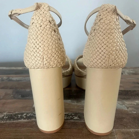 Sam Edelman Nattie Summer Sand Block Platform Heel Peep Toe Woman Size 9.5 - Picture 2 of 5